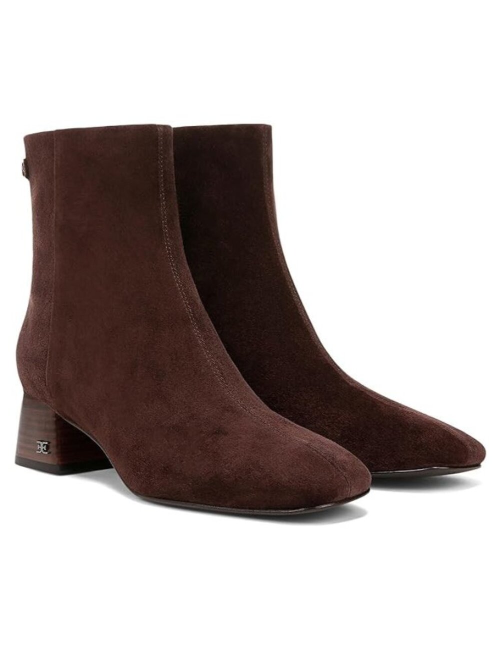 Sam Edelman Paige Suede Square Toe Booties Brown Size 10 NWT